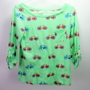 Anthropologie Shirt Small 9-Hi5 Stcl Bicycle Top